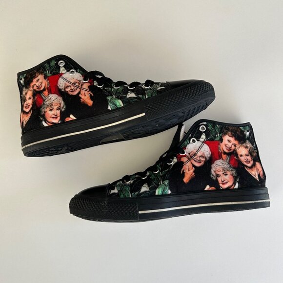 Golden Girls High-Top Sneakers Size 8 Black Canvas & Rubber Shoes - Picture 6 of 7